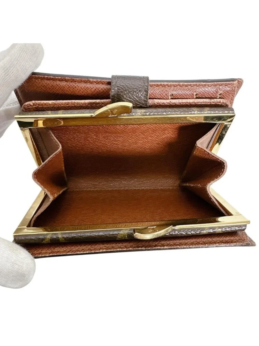 Louis Vuitton Monogram Kiss Lock Wallet with Card Pocket Porte Monet Biet